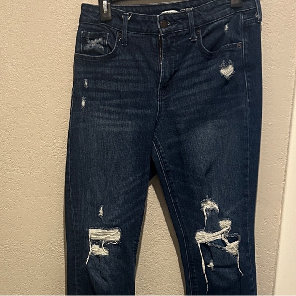 Old Navy Midnight Blue Ripped Cropped Jeans